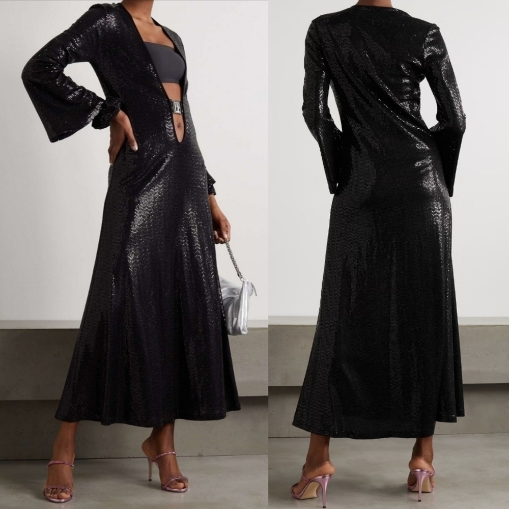 New DODO BAR OR Nina Embellished Cutout Stretch-Jersey Dress/Swim Cover-Up 6 US - Picture 4 of 10